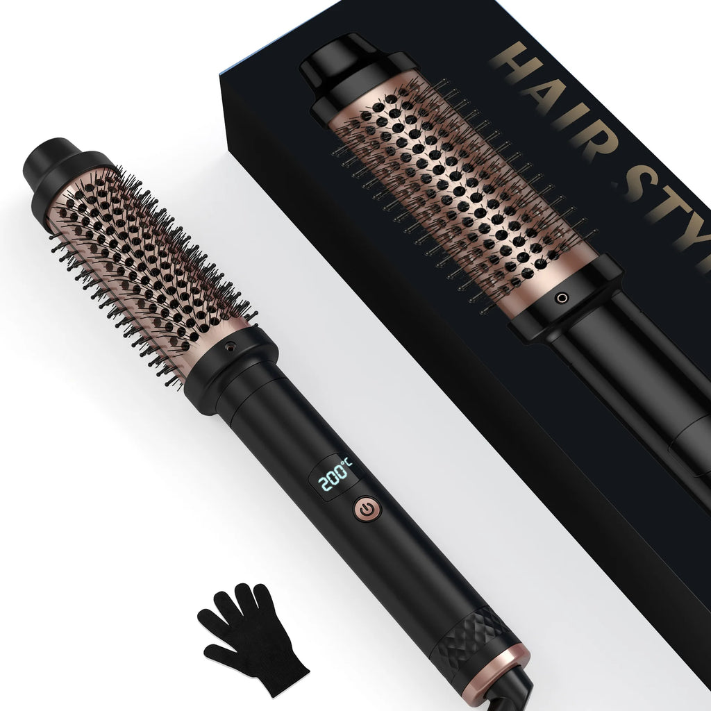 3-in-1 Multifunctional Straightening Curling Hot Brush Portable Travel Ionic Hair Styling Comb Fast Heating for Thick/Fine Hair