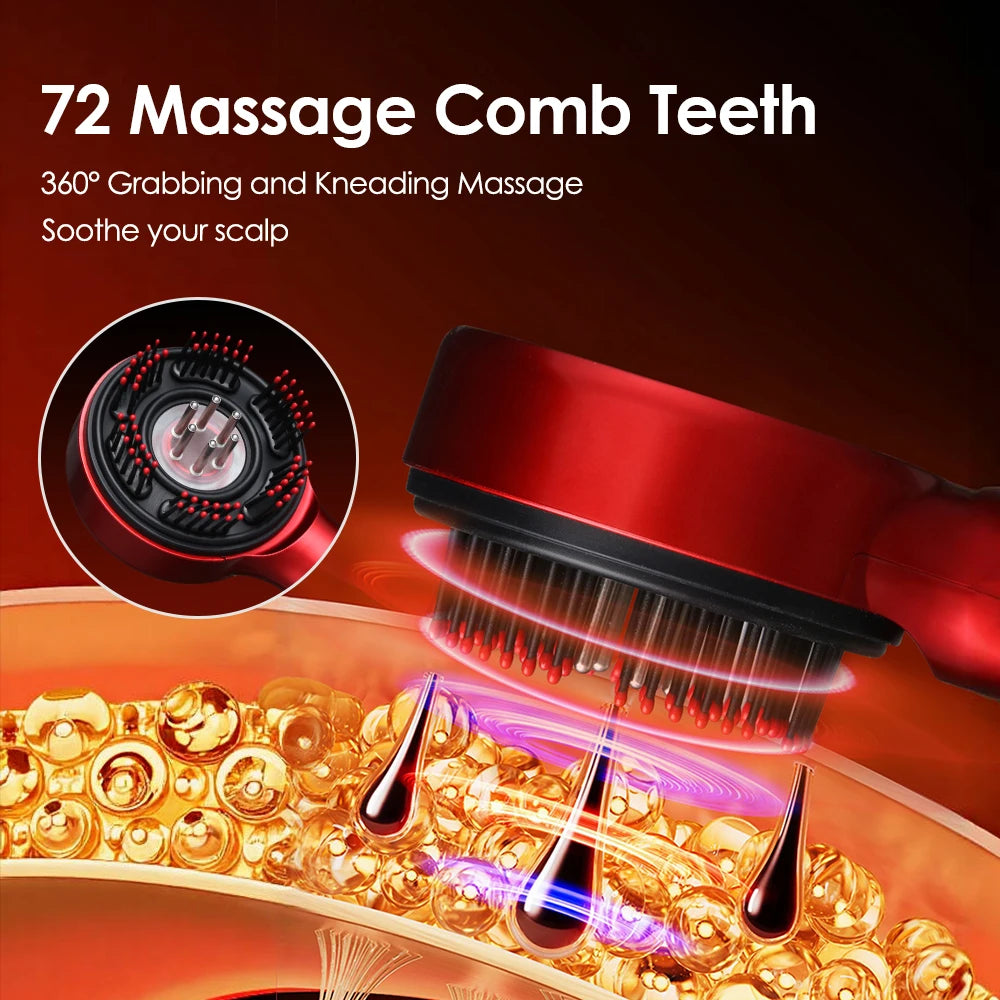 Electric Scalp Massage Comb for Growth Scalp Oil Applicator Hair Care 660nm Red Light Head Massager Improve Hair Loss Brush