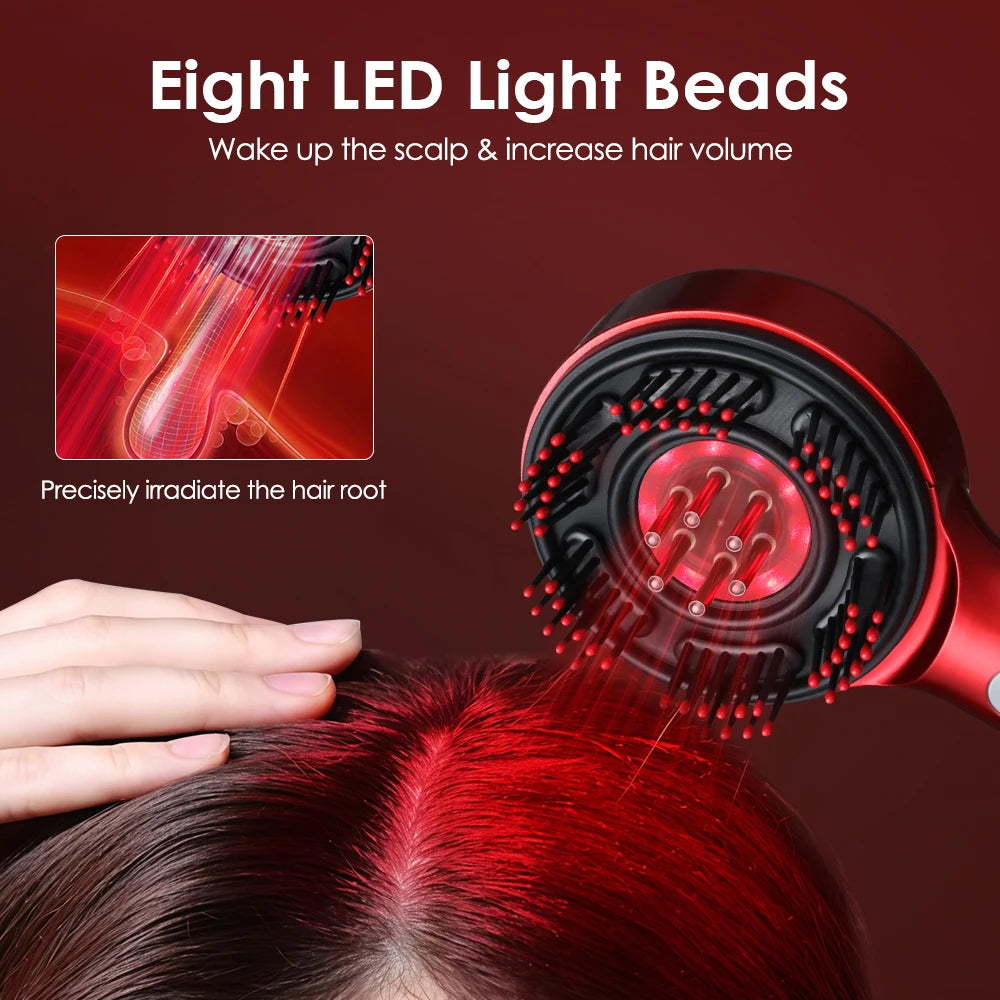 Electric Scalp Massage Comb for Growth Scalp Oil Applicator Hair Care 660nm Red Light Head Massager Improve Hair Loss Brush