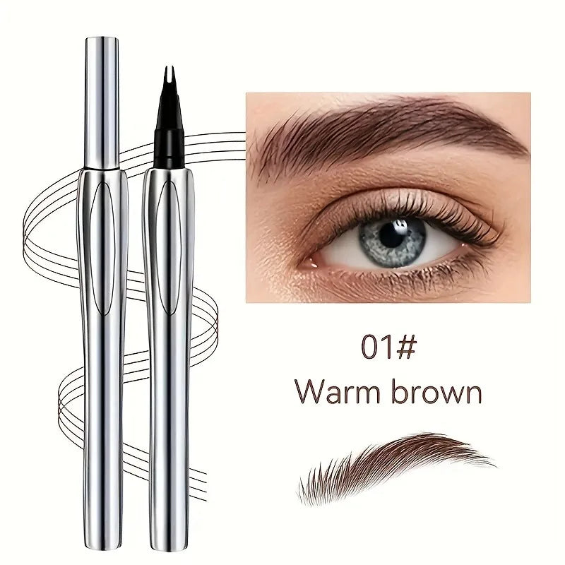 Two-Pronged Slanted Eyebrow Pencil, Creates Natural and Beautiful Eyebrows, Suitable for All Makeup Looks, Long-Lasting, Waterproof, Sweat-Proof, Not Easy to Smudge, Ideal Gift