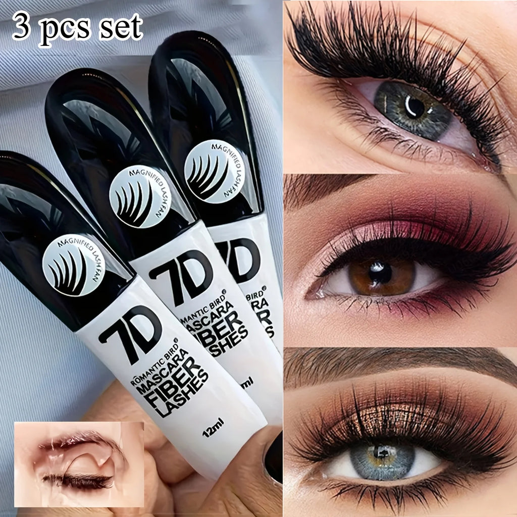1/2/3PCS 9D Fiber Mascara Set Waterproof Durable Curling Mascara Sweatproof Anti-smudge Slimming Base Mascara for all skin types