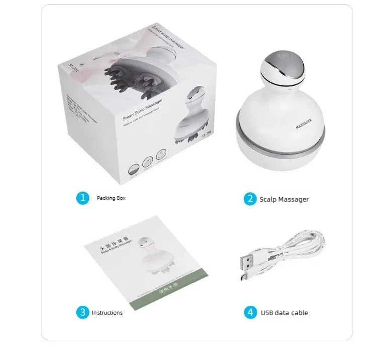 Electric Scalp Massager Scalp Hair Massage Waterproof Head Massage Portable Head Scratcher for Hair Growth&Stress Release Gifts