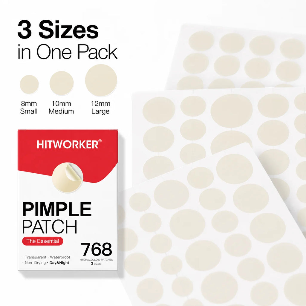 768PCS Pimple Cover Patches, Clear-Look Hydrocolloid Beauty Patches For Day And Night Use, Easy Peel Spot Cover