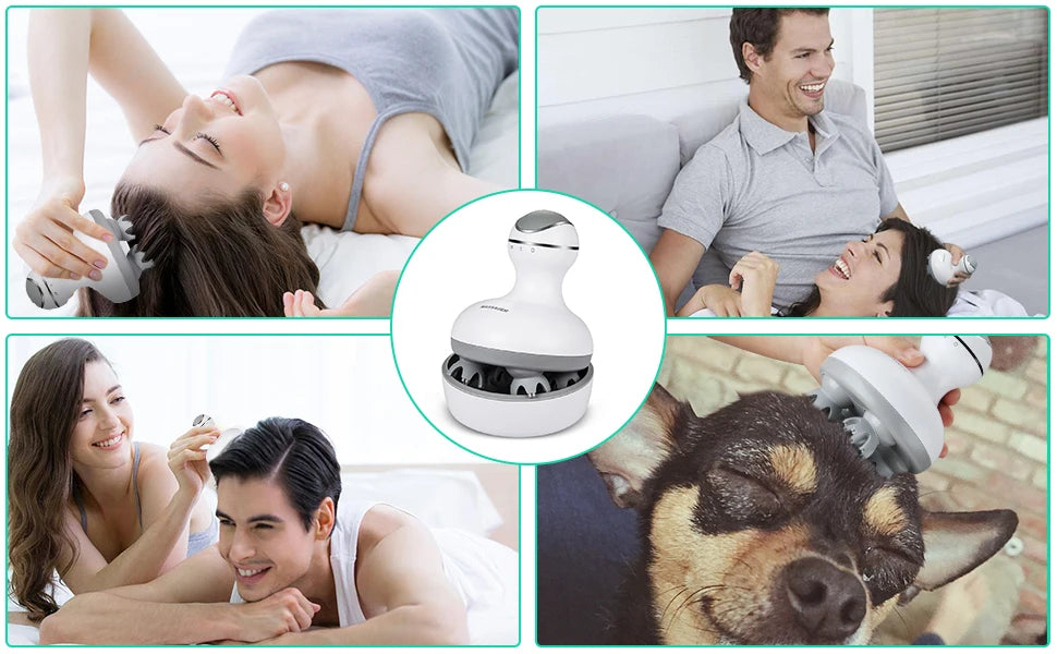 Electric Scalp Massager Scalp Hair Massage Waterproof Head Massage Portable Head Scratcher for Hair Growth&Stress Release Gifts