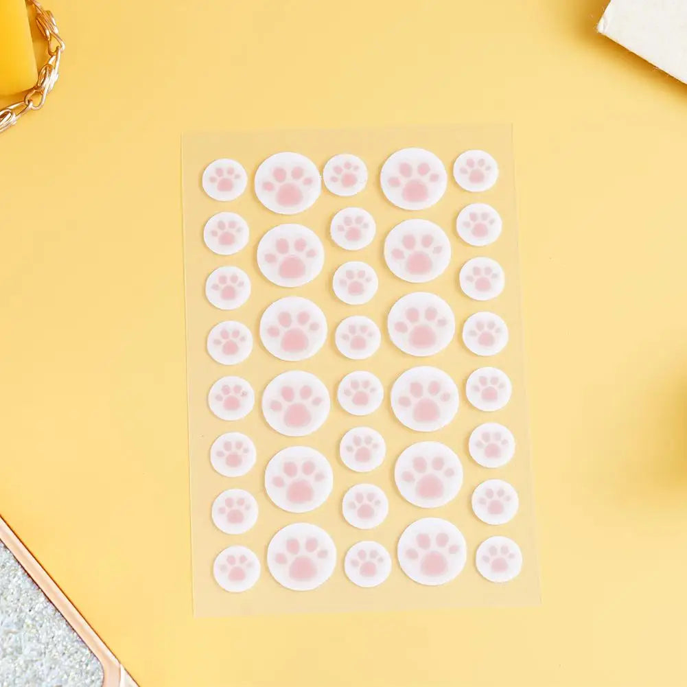 Hydrocolloid Acne Pimple Patch 36 Counts Cute Cat Paws Shaped Acne Absorbing Cover Patch, Invisible For Acne Dots