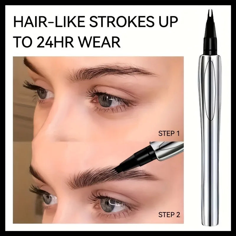 Two-Pronged Slanted Eyebrow Pencil, Creates Natural and Beautiful Eyebrows, Suitable for All Makeup Looks, Long-Lasting, Waterproof, Sweat-Proof, Not Easy to Smudge, Ideal Gift