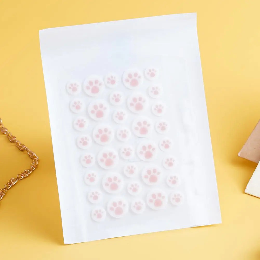 Hydrocolloid Acne Pimple Patch 36 Counts Cute Cat Paws Shaped Acne Absorbing Cover Patch, Invisible For Acne Dots