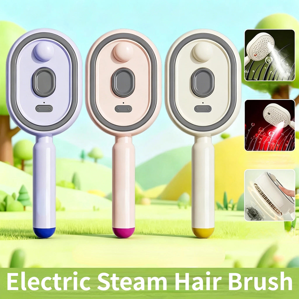 Electric Spray Hair Brush with Water Spray, Steam Essential Oil Brush, Rechargeable, Reduce Frizz Anti-Static, Hair Styling Care