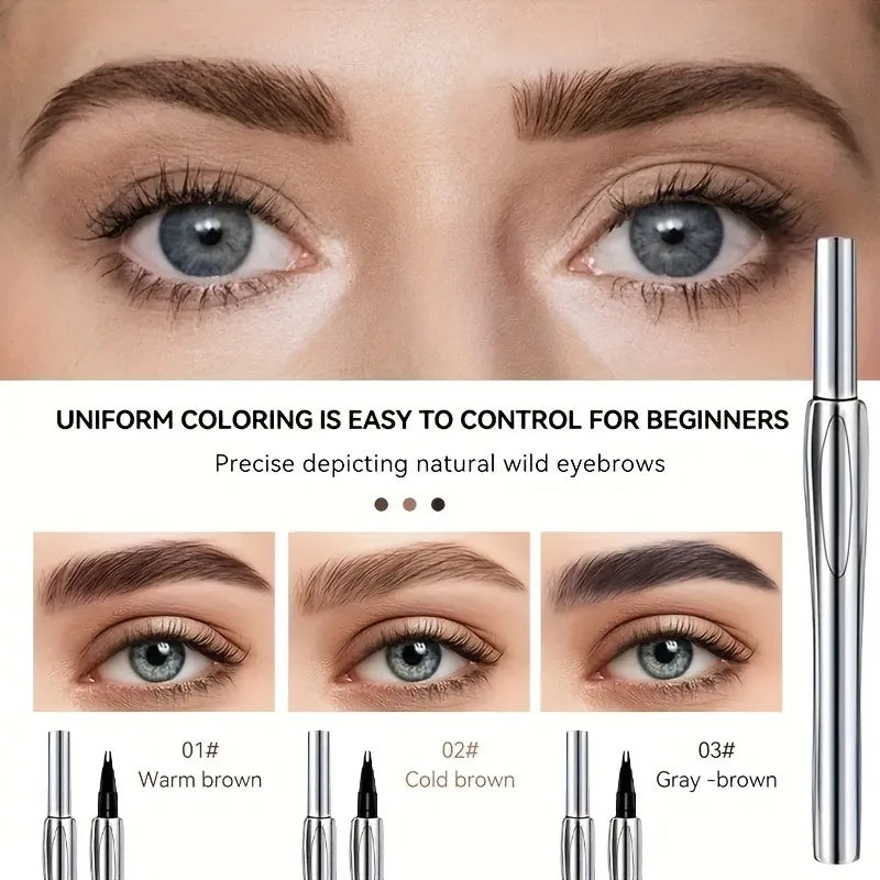 Two-Pronged Slanted Eyebrow Pencil, Creates Natural and Beautiful Eyebrows, Suitable for All Makeup Looks, Long-Lasting, Waterproof, Sweat-Proof, Not Easy to Smudge, Ideal Gift