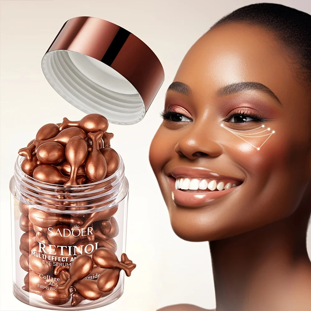 Retinol Multi-Effect Firming Capsule Serum, Tender Skin Hydrating Eye Cream Nourishing And Hydrating Eye Essence 0.34gx45capsule