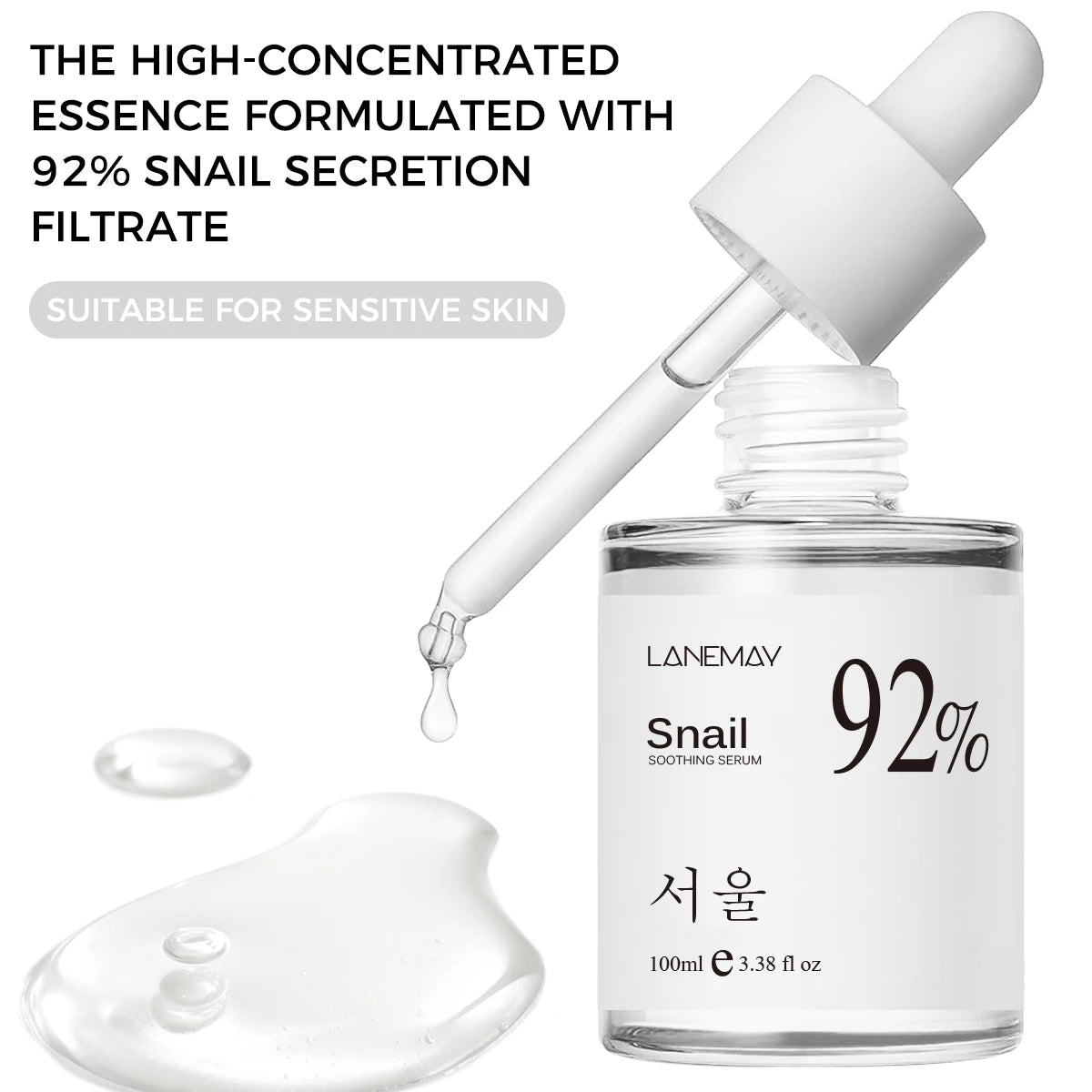 100ml 92% Snail Essence Soothing Face Serum Facial All in One Facial Serum Hydrating and Moisturizing Skin Care 5 Sold