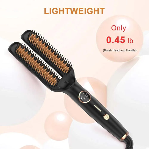 2 In1 Multifunctional Hair Straightener Brush Ceramic Hair Straightening And Curling Iron Electric Hot Brush For Styling