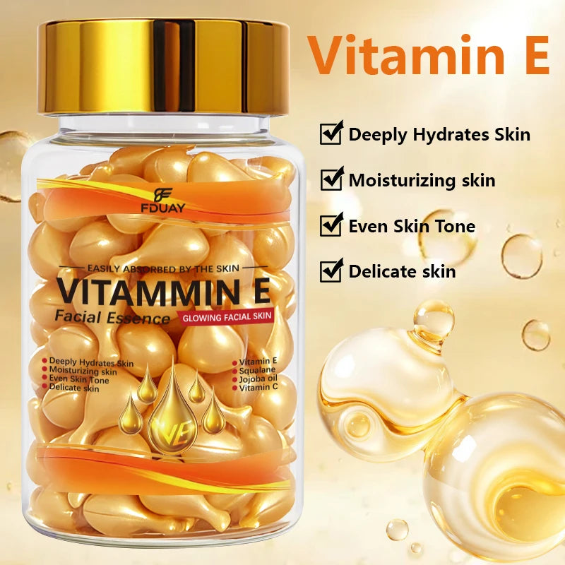 50 Count Hyaluronic Acid Capsules Essence Hydrating Repairing Facial Skincare Deep Nourishment Acne Fading Fine Line Reduction