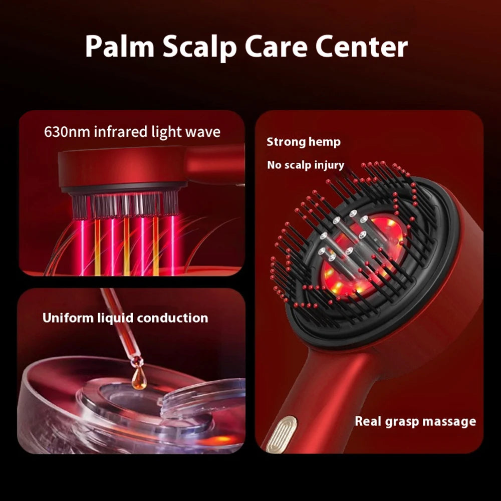 Electric Scalp Massage Comb for Growth Scalp Oil Applicator Hair Care 660nm Red Light Head Massager Improve Hair Loss Brush