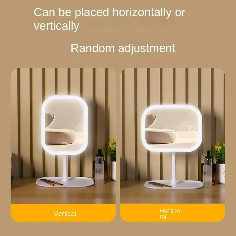 LED Lighted Makeup Mirror, Portable Vanity Mirror with Dimmable Light