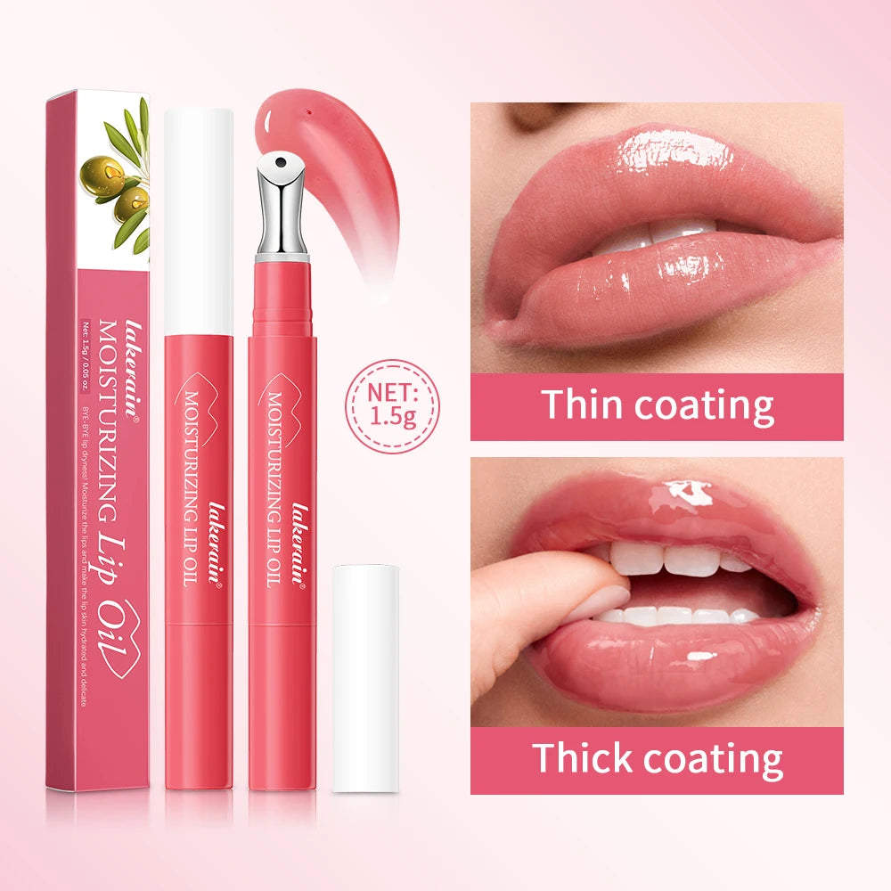 Lakerain Moisturizing Lip Oil Exfoliating Fading Lip Lines Lip Primer Before Makeup, Small Stick Lip Oil Essence Pen Design 1.5g