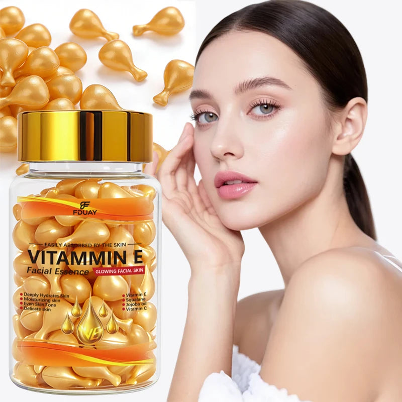 50 Count Hyaluronic Acid Capsules Essence Hydrating Repairing Facial Skincare Deep Nourishment Acne Fading Fine Line Reduction
