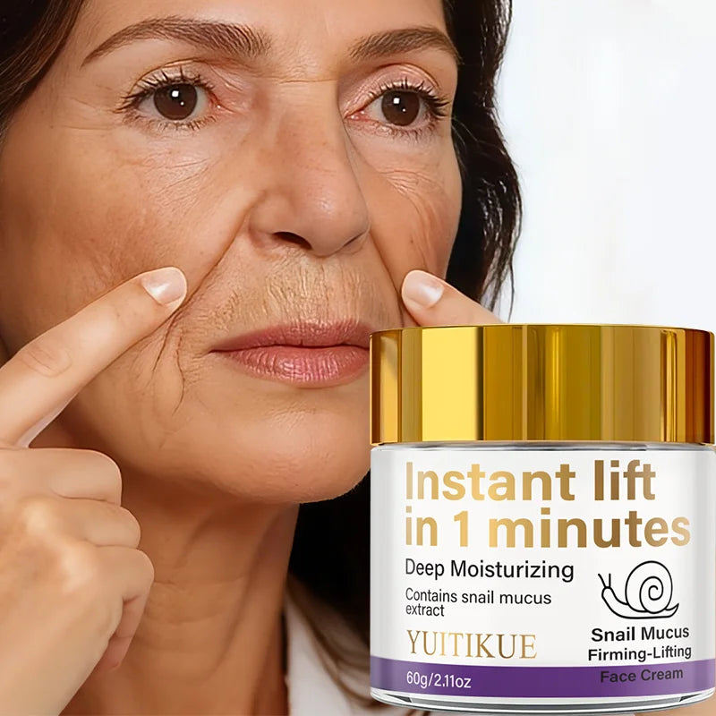 Snail Mucin Firming Cream Instantly Lifts Within 1 Minute, Deeply Moisturizes, and Contains Snail Mucin Extract
