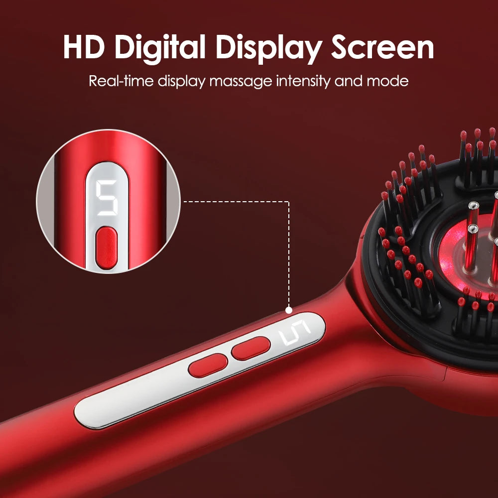 Electric Scalp Massage Comb for Growth Scalp Oil Applicator Hair Care 660nm Red Light Head Massager Improve Hair Loss Brush