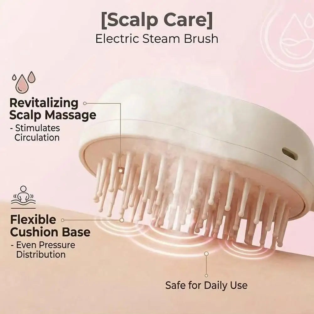 Electric Spray Hair Brush with Water Spray, Steam Essential Oil Brush, Rechargeable, Reduce Frizz Anti-Static, Hair Styling Care