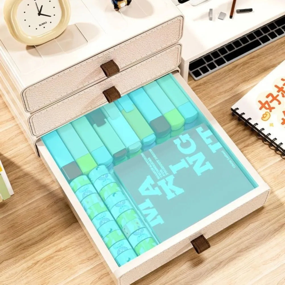 Cream Style Desktop Organizer Living Room Sundry Items Organizer Boxes Desktop Makeup Organizer Stationery Organizers Gift