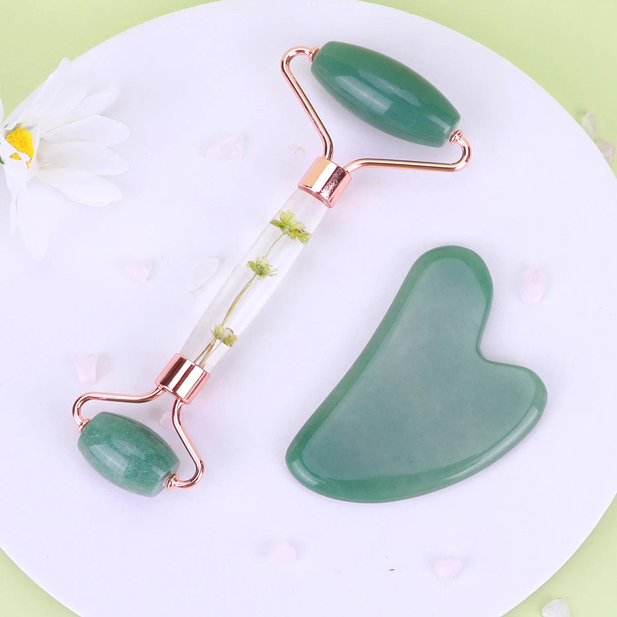 Gua Sha&Jade Roller Set Natural Jade Massager For Face Neck Body Care Beauty Health Skin Care Tools Facial Slim Lift Scraping