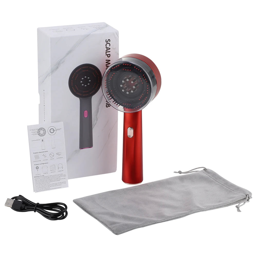 Electric Scalp Massage Comb for Growth Scalp Oil Applicator Hair Care 660nm Red Light Head Massager Improve Hair Loss Brush