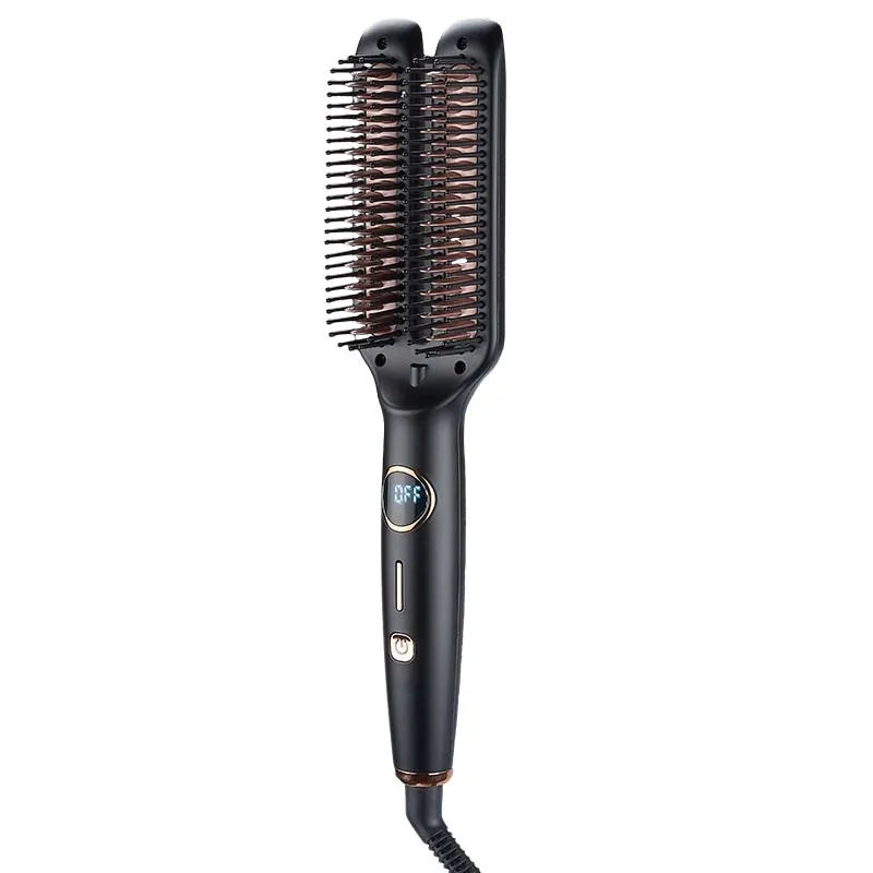 2 In1 Multifunctional Hair Straightener Brush Ceramic Hair Straightening And Curling Iron Electric Hot Brush For Styling