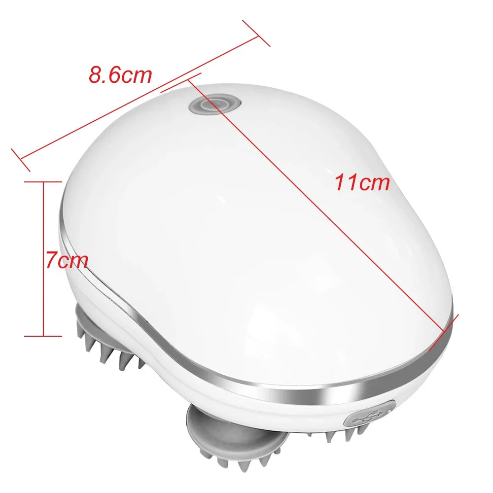 Head Scalp Massager with 4 Kneading Massage Heads Body Massager for Hair Growth Stress Relax Red Light Nourishes Hair Tools