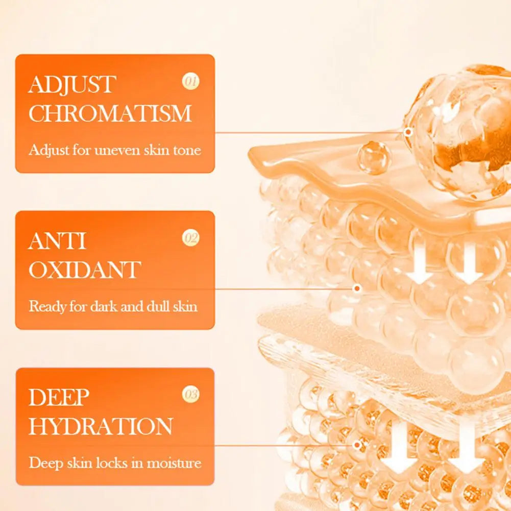 Vitamin C Skincare Travel Skincare Toner+ Serum+Face Cream Moisturizing Brightening Hydrating Facial Serum Face Care Set