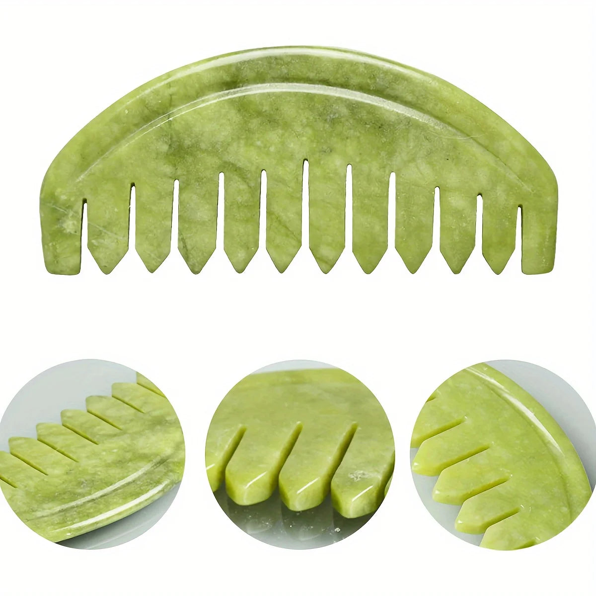 Jade Head Comb Massager Hair Comb Scalp Massager Scalp Care Massage Tool Home and Salon Use Manual Skin Massage Board