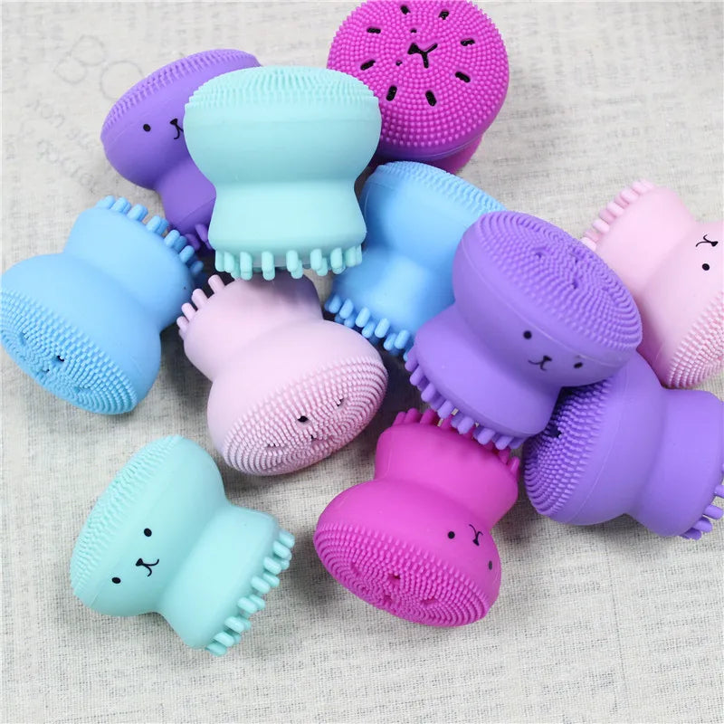 Silicone Face Cleansing Brush Facial Octopus Shape Deep Pore Exfoliating Blackhead Face Scrub Washing Brush Makeup Tool