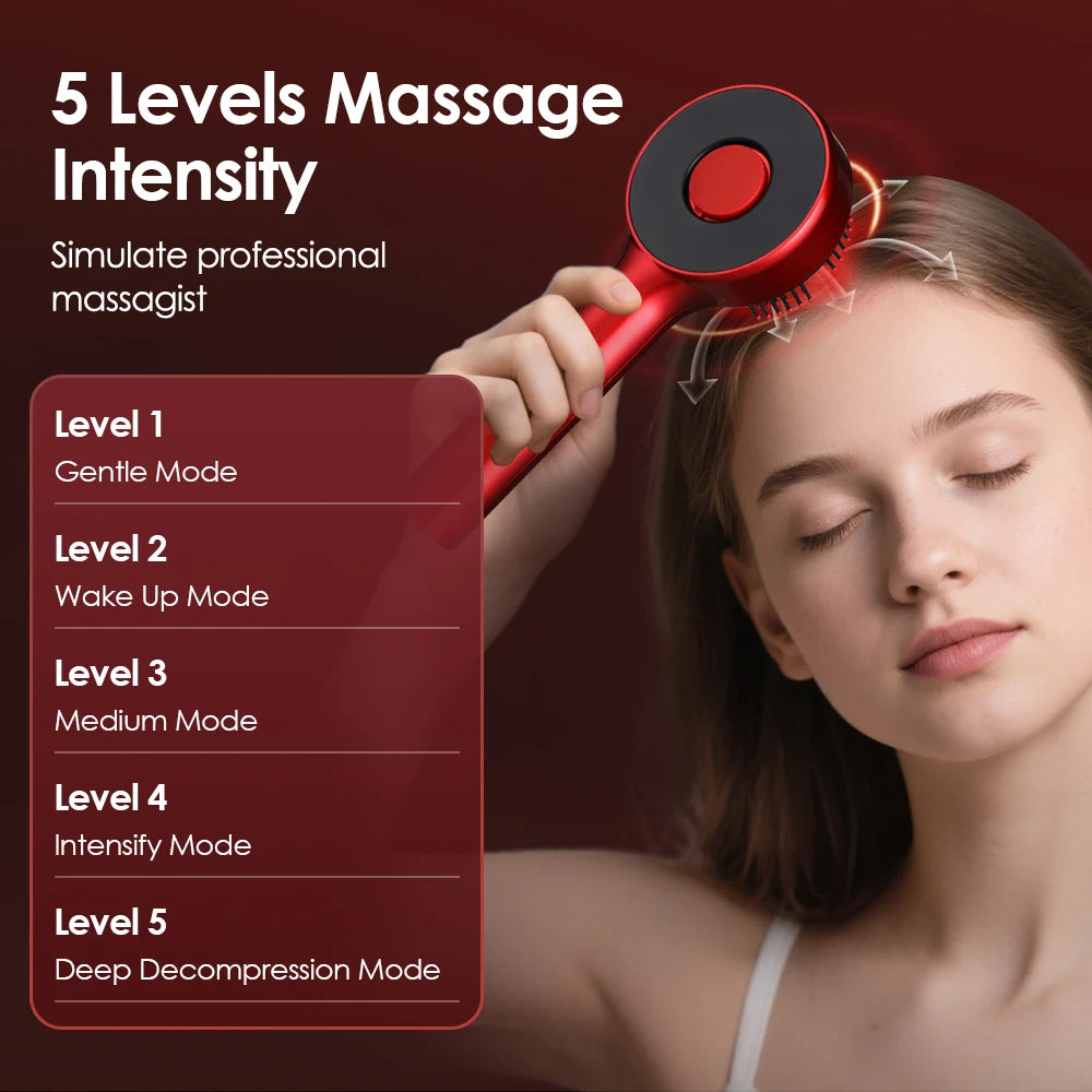 Electric Scalp Massage Comb for Growth Scalp Oil Applicator Hair Care 660nm Red Light Head Massager Improve Hair Loss Brush