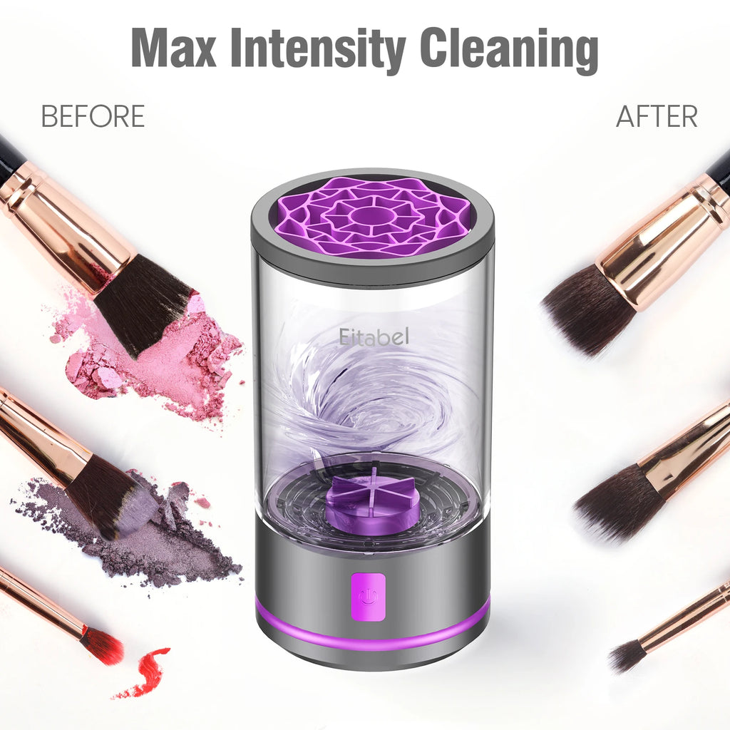 Electric Makeup Brush Cleaner - 7000 RPM Makeup Brush Cleaning Machine, Waterproof Automatic Makeup Brush Cleaner with Mat