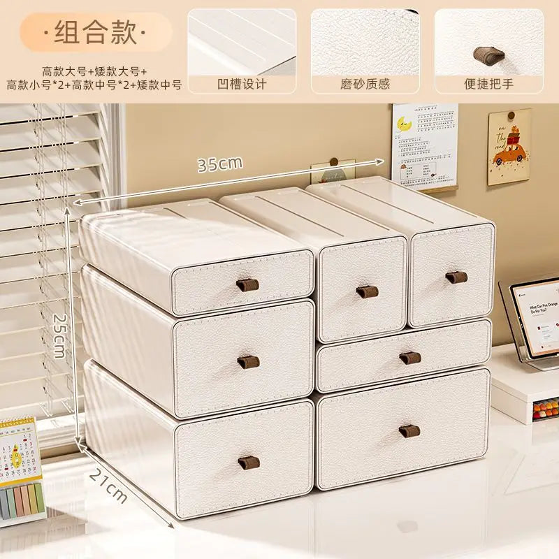 Cream Style Desktop Organizer Living Room Sundry Items Organizer Boxes Desktop Makeup Organizer Stationery Organizers Gift