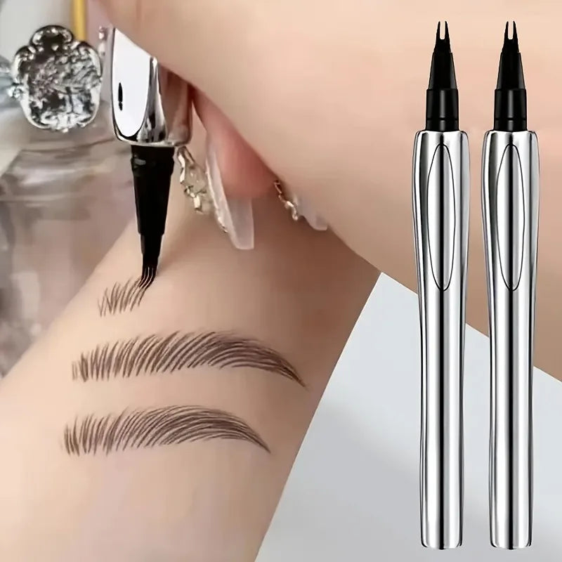 Two-Pronged Slanted Eyebrow Pencil, Creates Natural and Beautiful Eyebrows, Suitable for All Makeup Looks, Long-Lasting, Waterproof, Sweat-Proof, Not Easy to Smudge, Ideal Gift