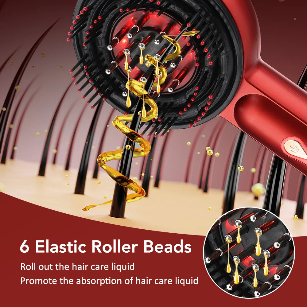 Electric Scalp Massage Comb for Growth Scalp Oil Applicator Hair Care 660nm Red Light Head Massager Improve Hair Loss Brush